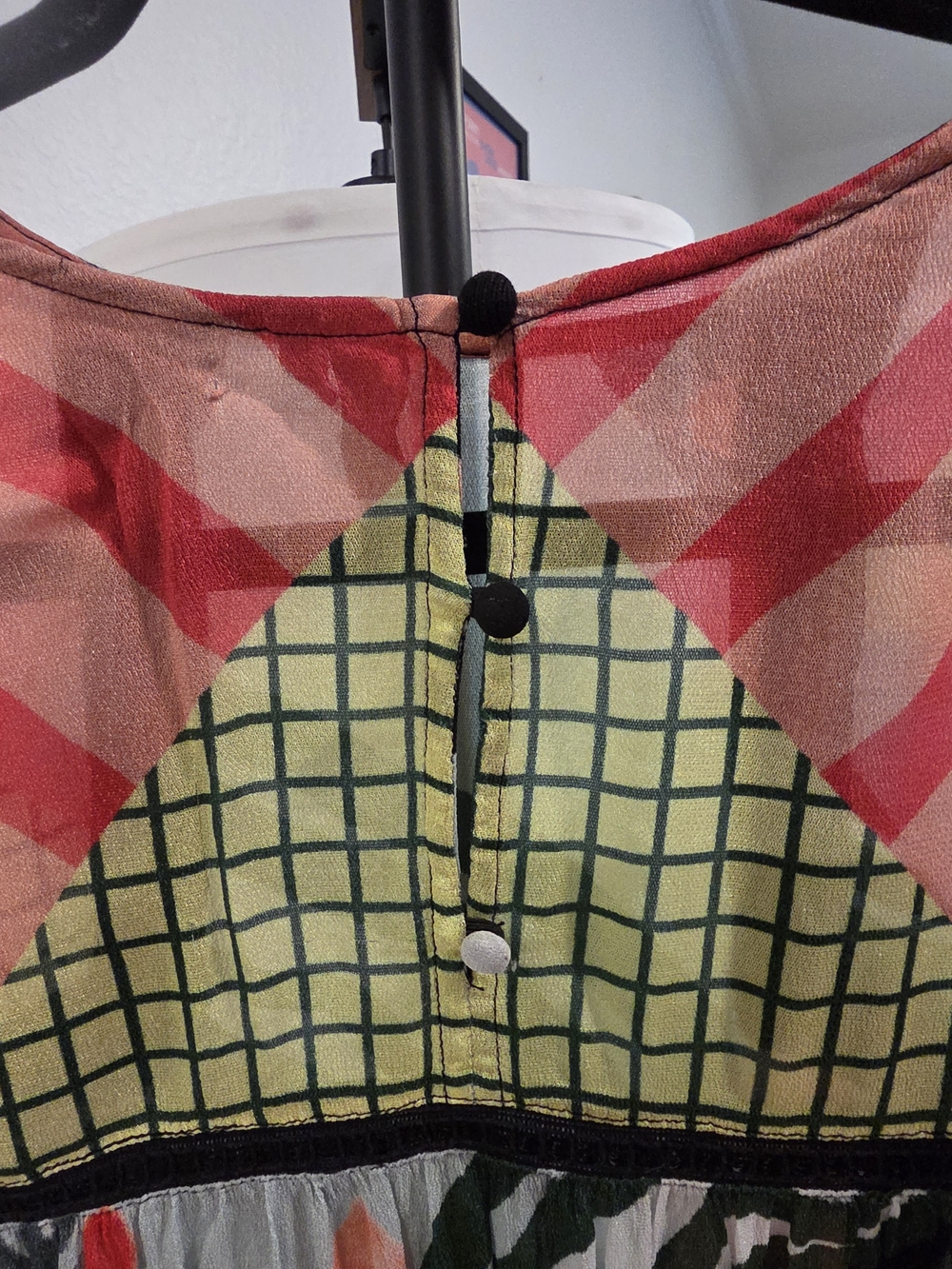 Anthropologie Sheer Multi-Color Abstract Print Blouse - Picture 6 of 8